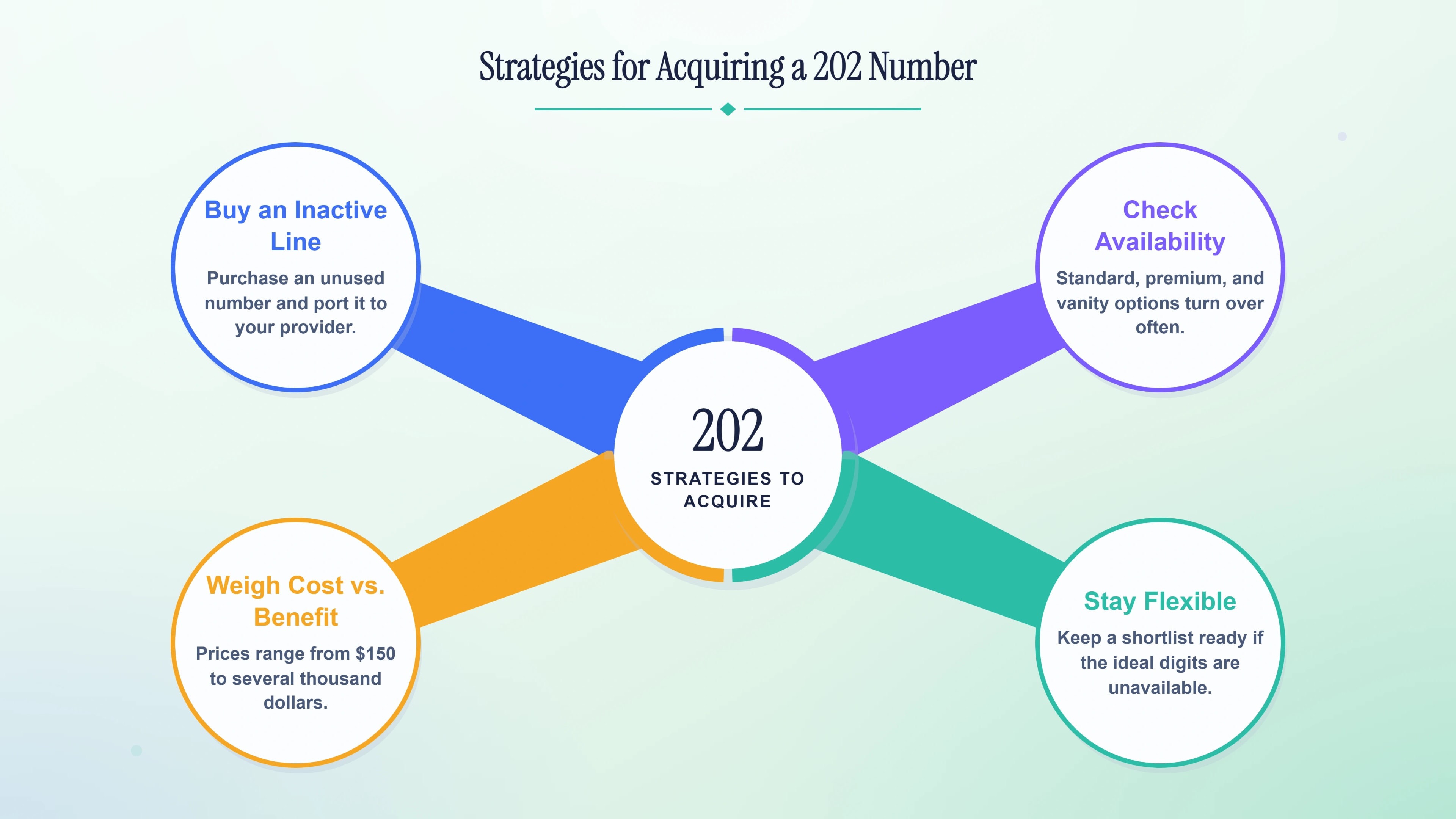 Strategies for acquiring a 202 number