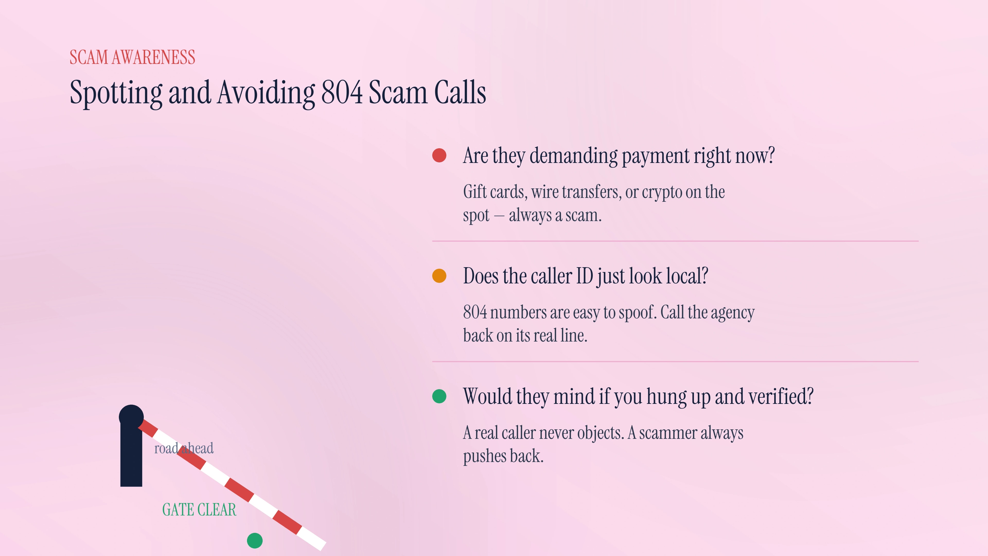 Spotting and avoiding 804 scam calls