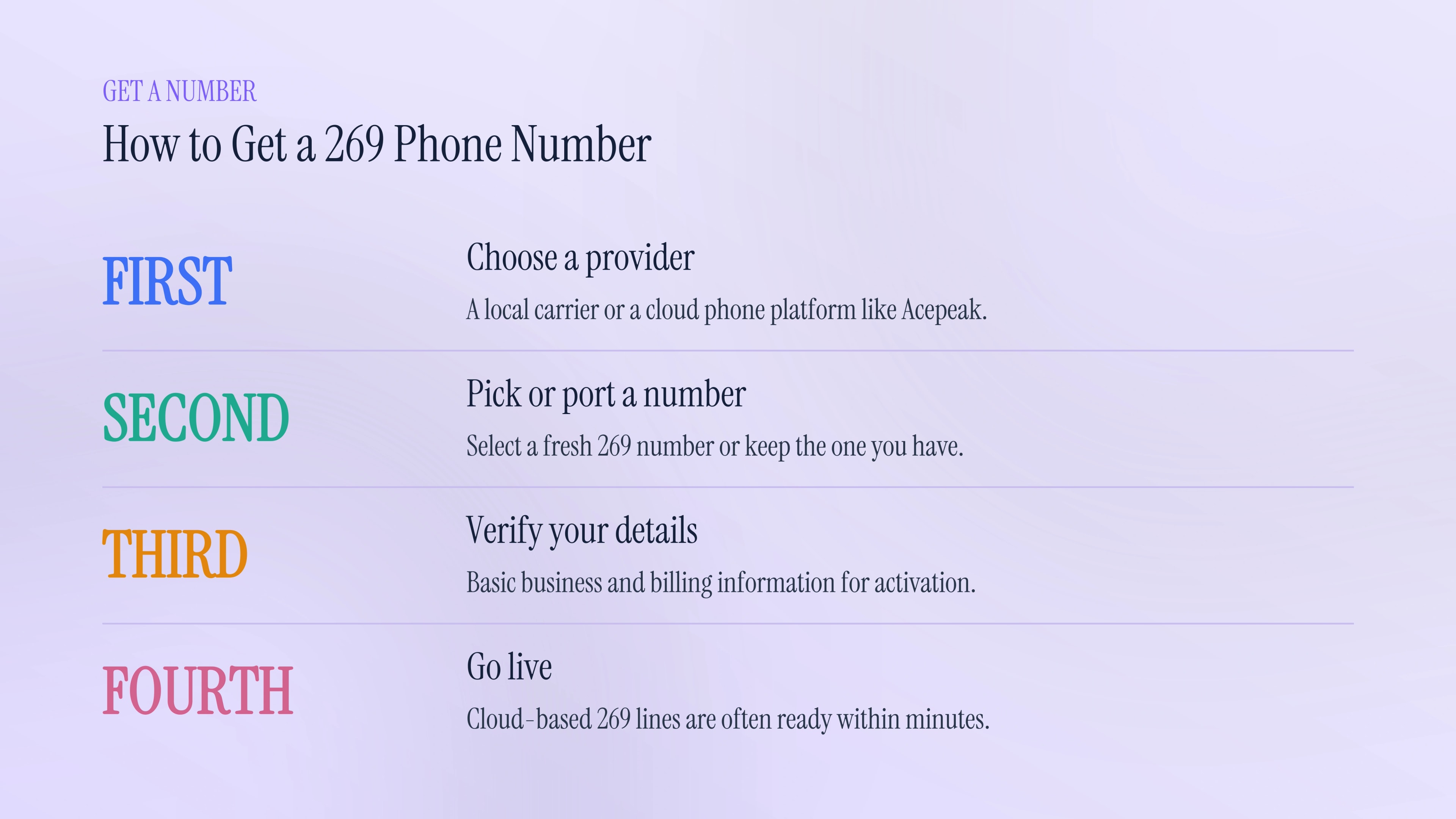 How to get a 269 phone number