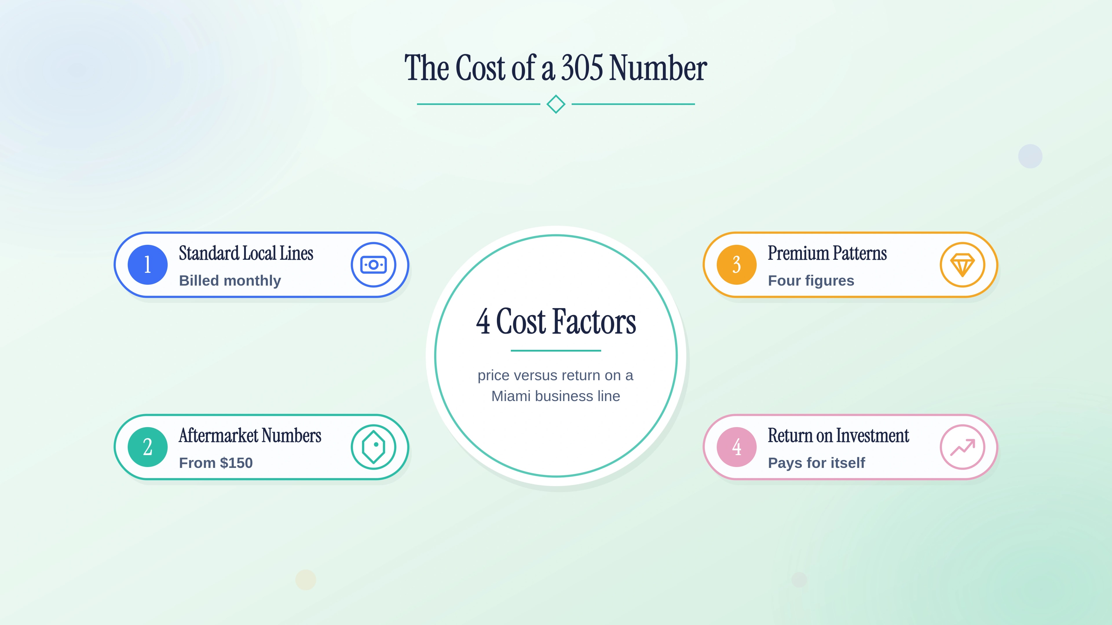 The cost of a 305 number