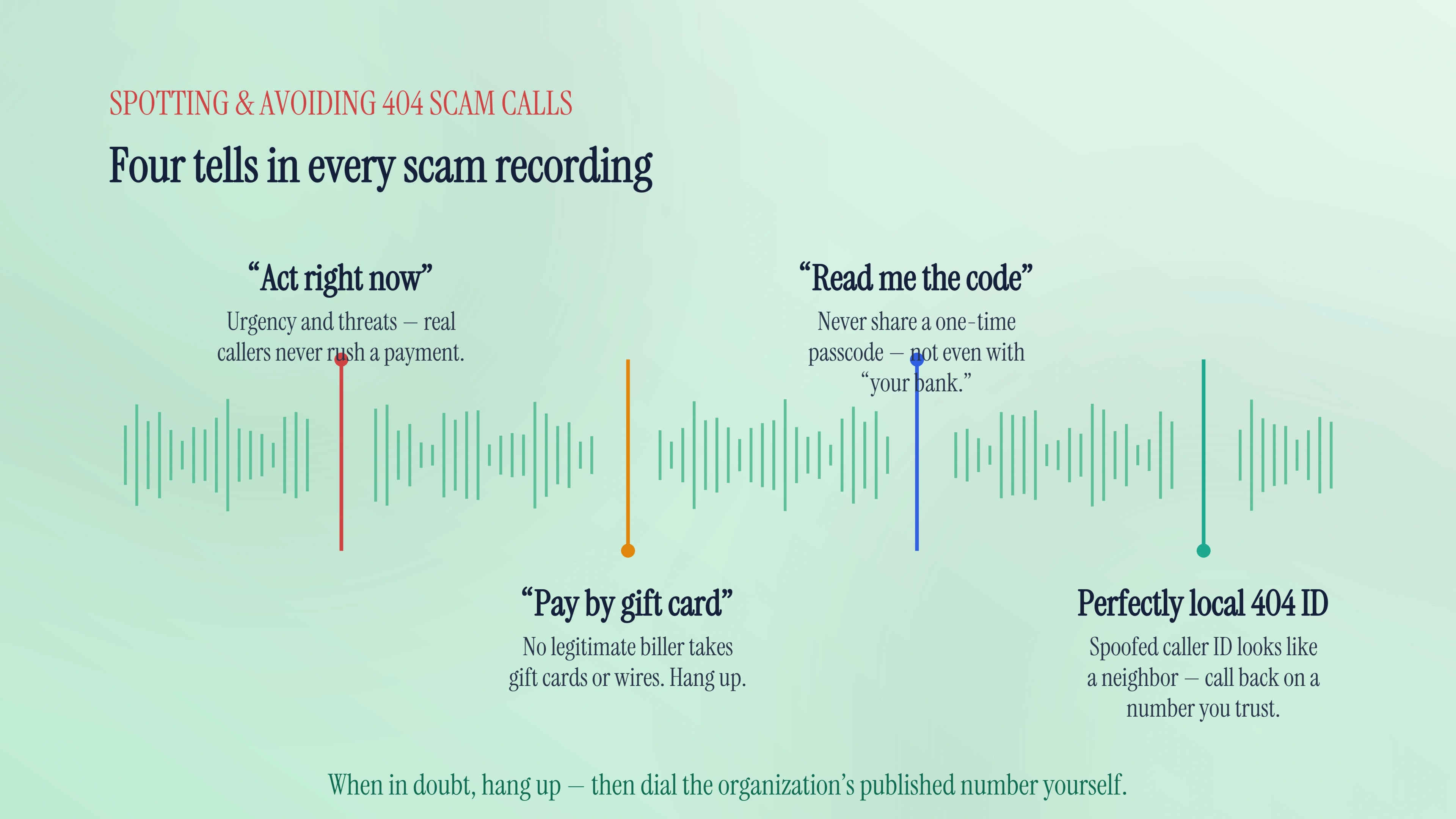 Spotting and avoiding 404 scam calls