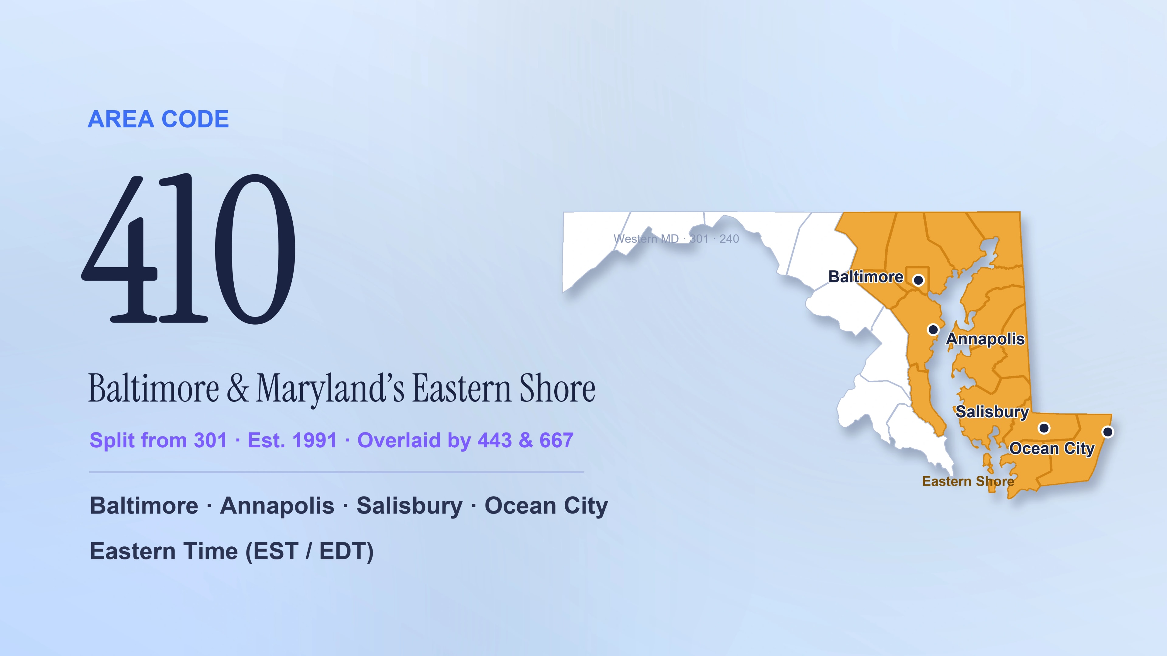 410 Area Code: Baltimore, Annapolis, and Maryland's Eastern Shore