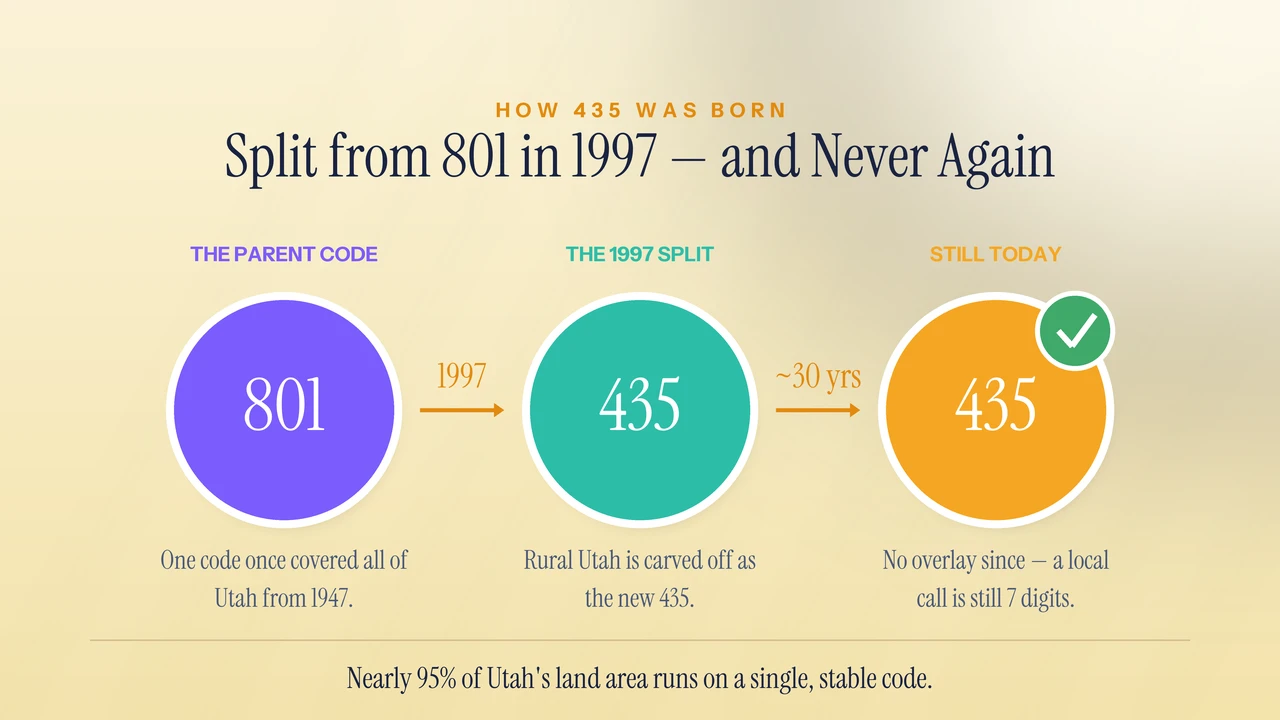 The split from the 801 area code