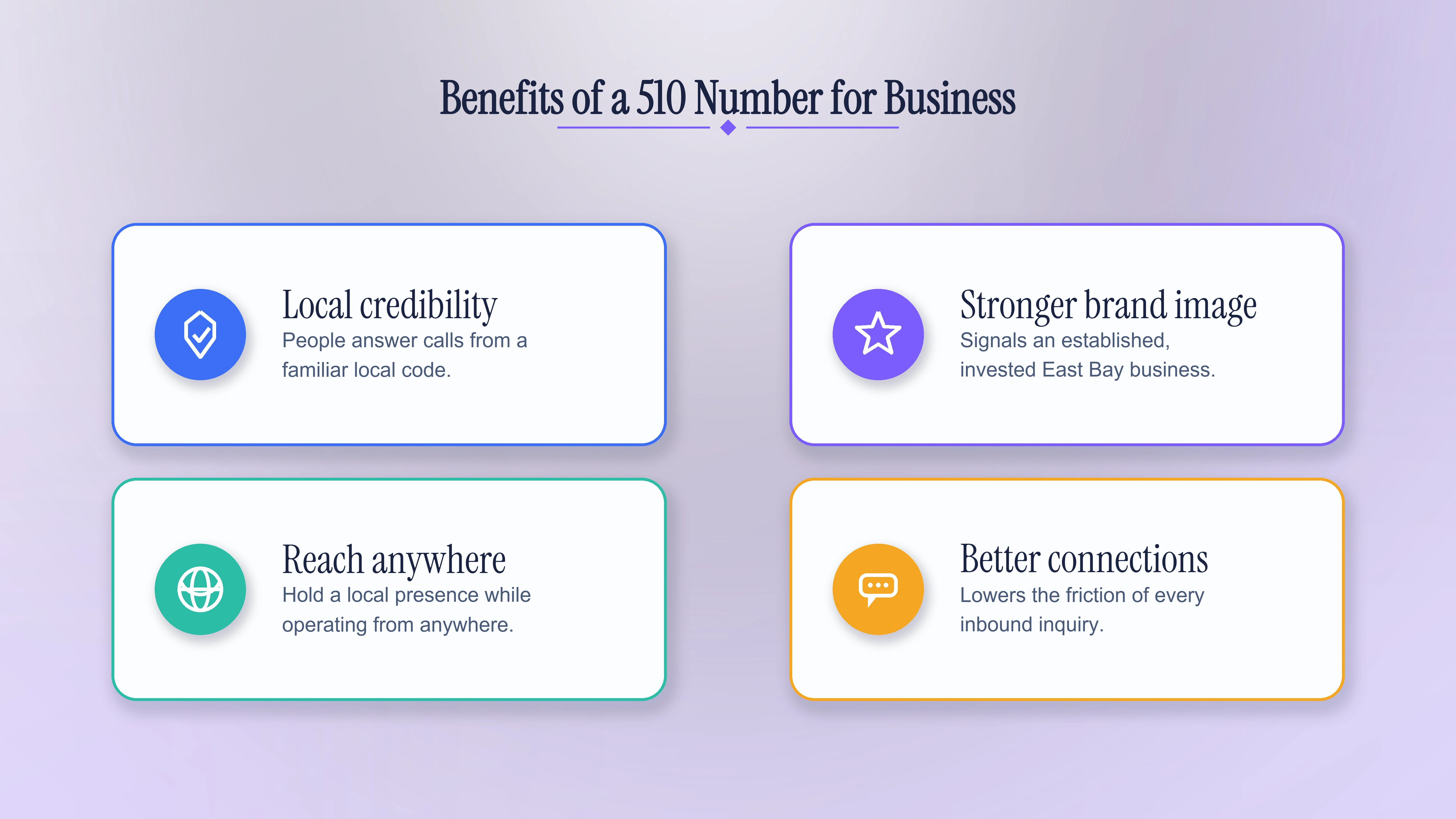 Four business benefits of a local East Bay phone number.