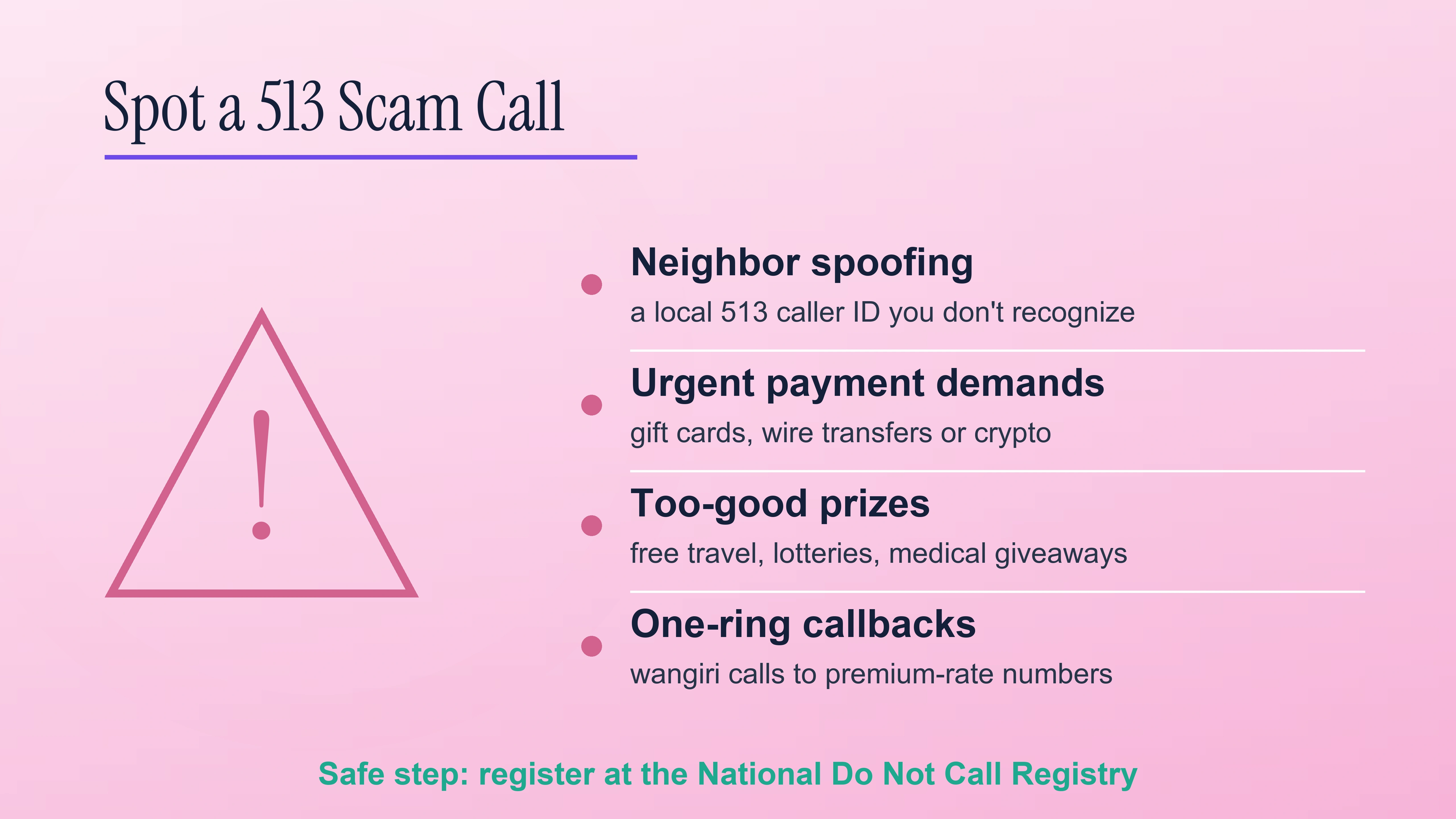 Spotting and avoiding 513 scam calls