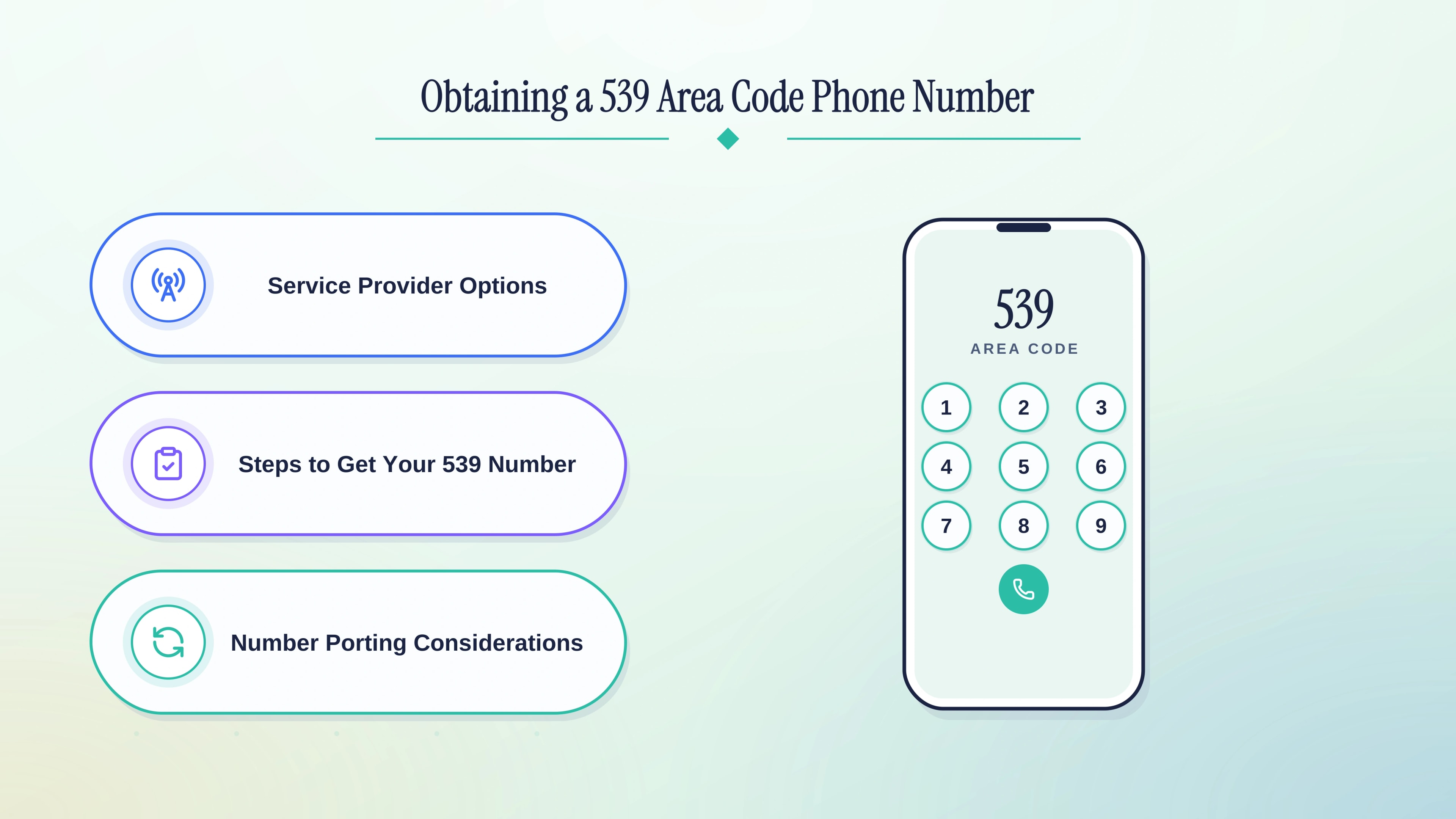 Options for obtaining a 539 area code number: service providers, steps, and number porting.