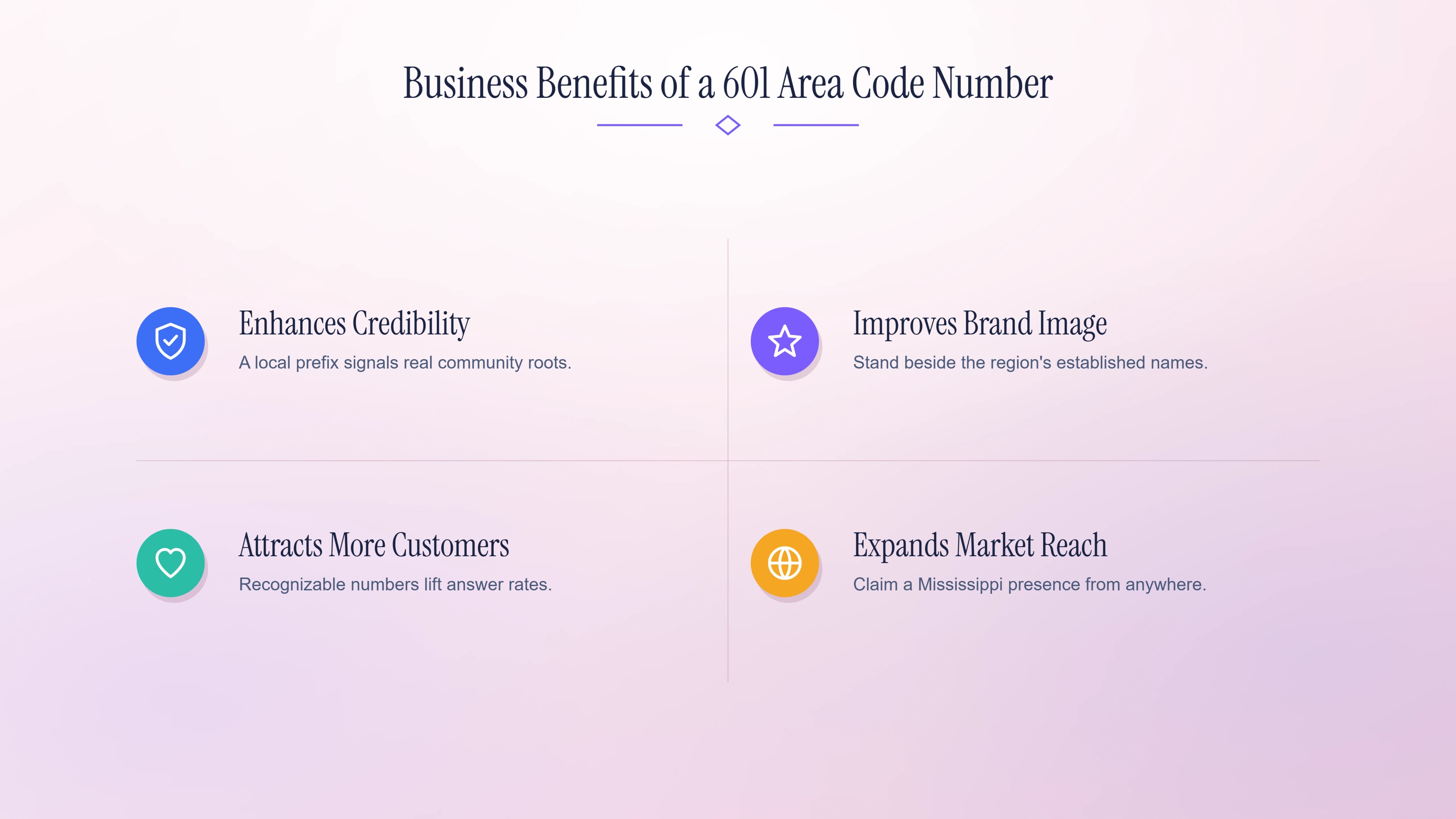 Four business benefits of holding a local Mississippi phone number.