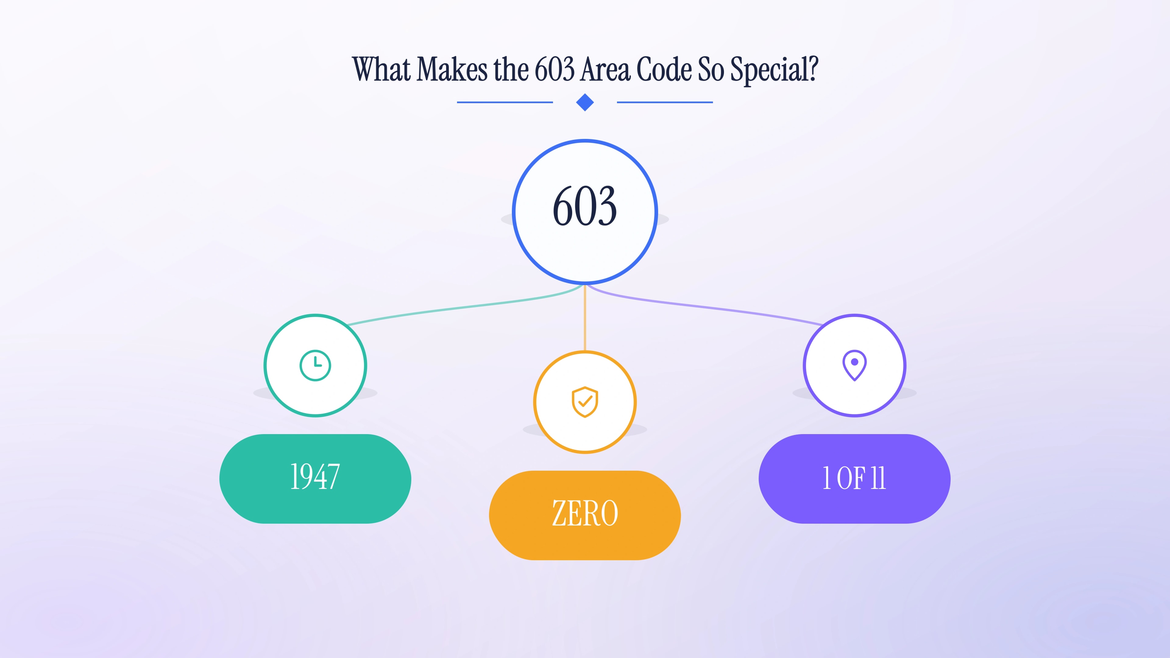 What makes the 603 area code unique — New Hampshire as one of the last single-code states.