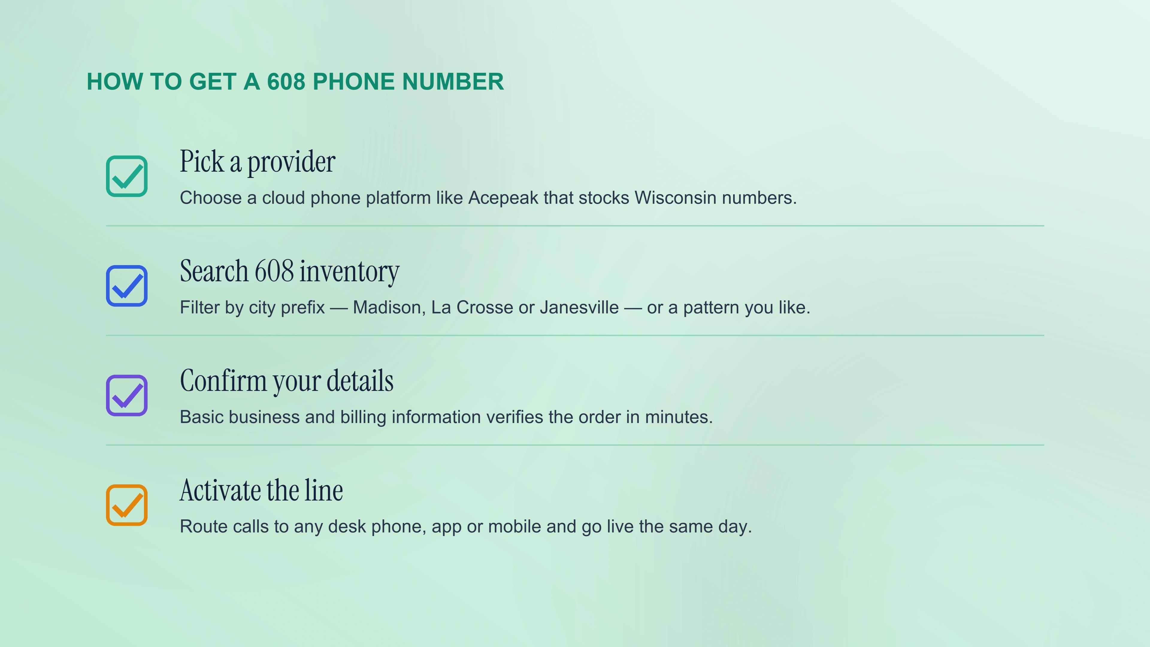 How to get a 608 phone number