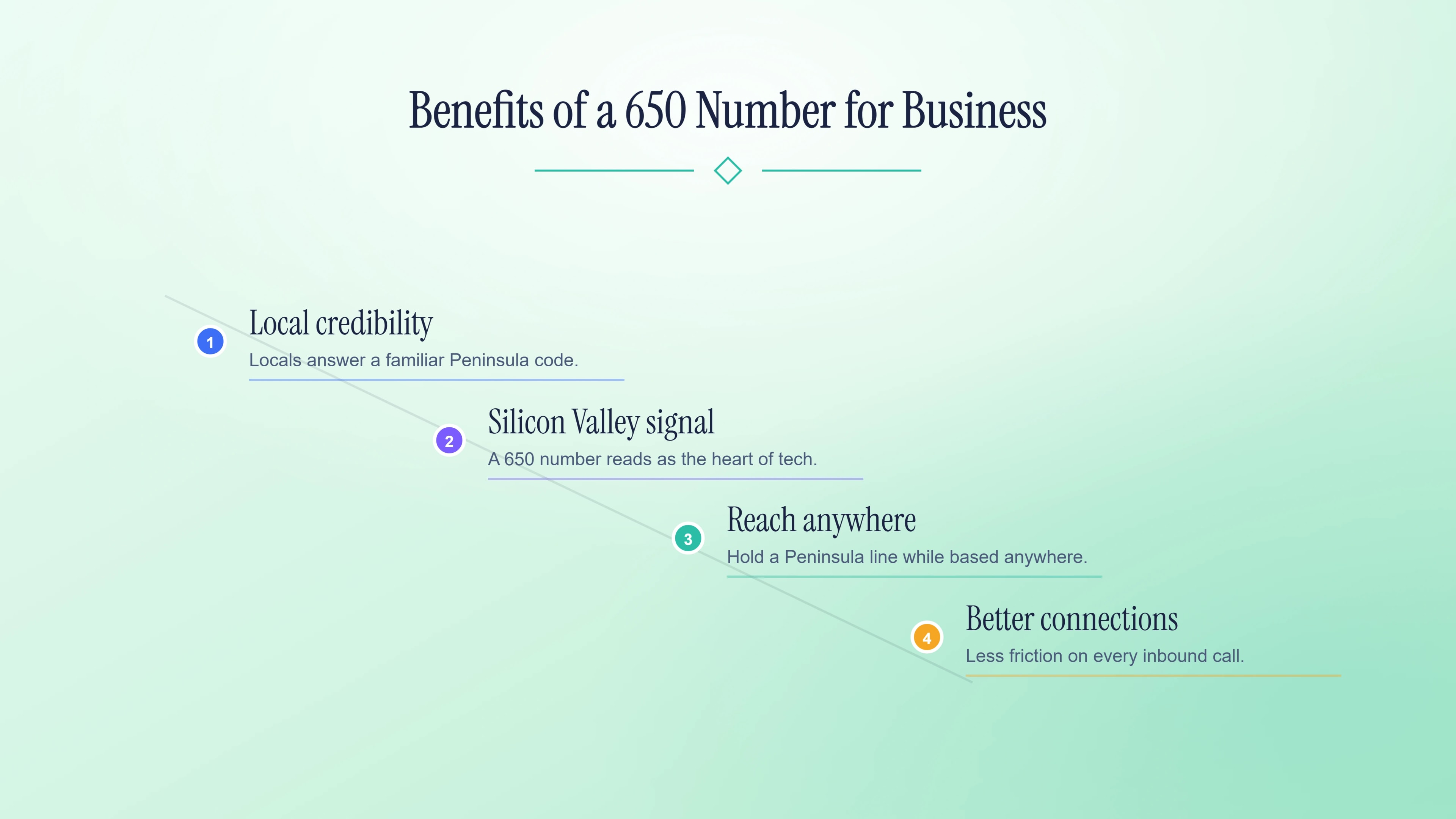 Four business benefits of a local 650 Peninsula phone number.