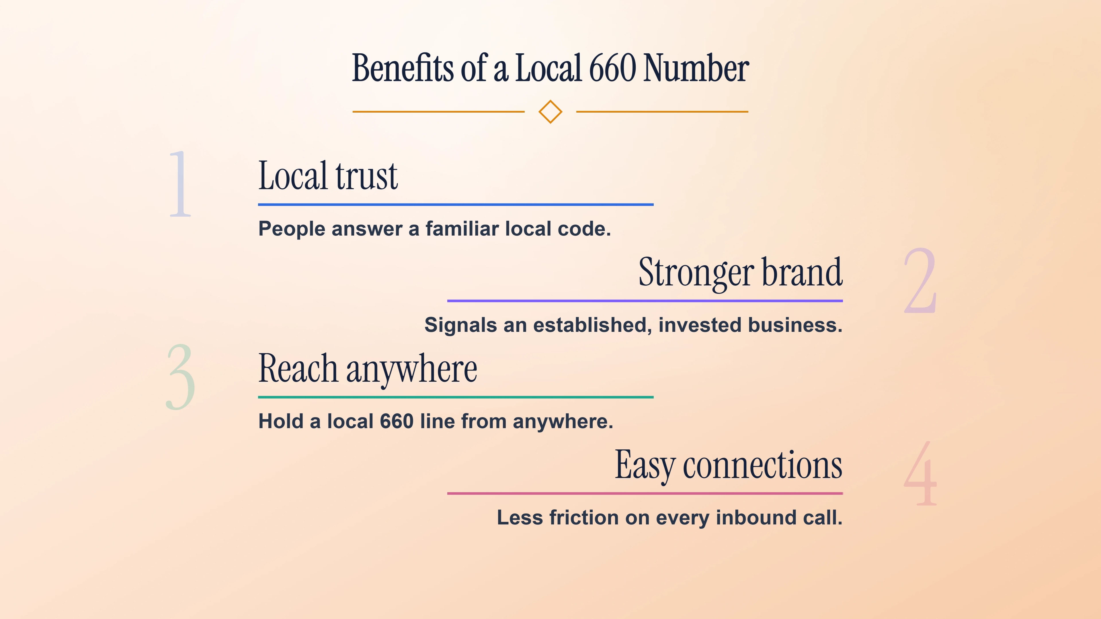 Four business benefits of a local northern-Missouri phone number.