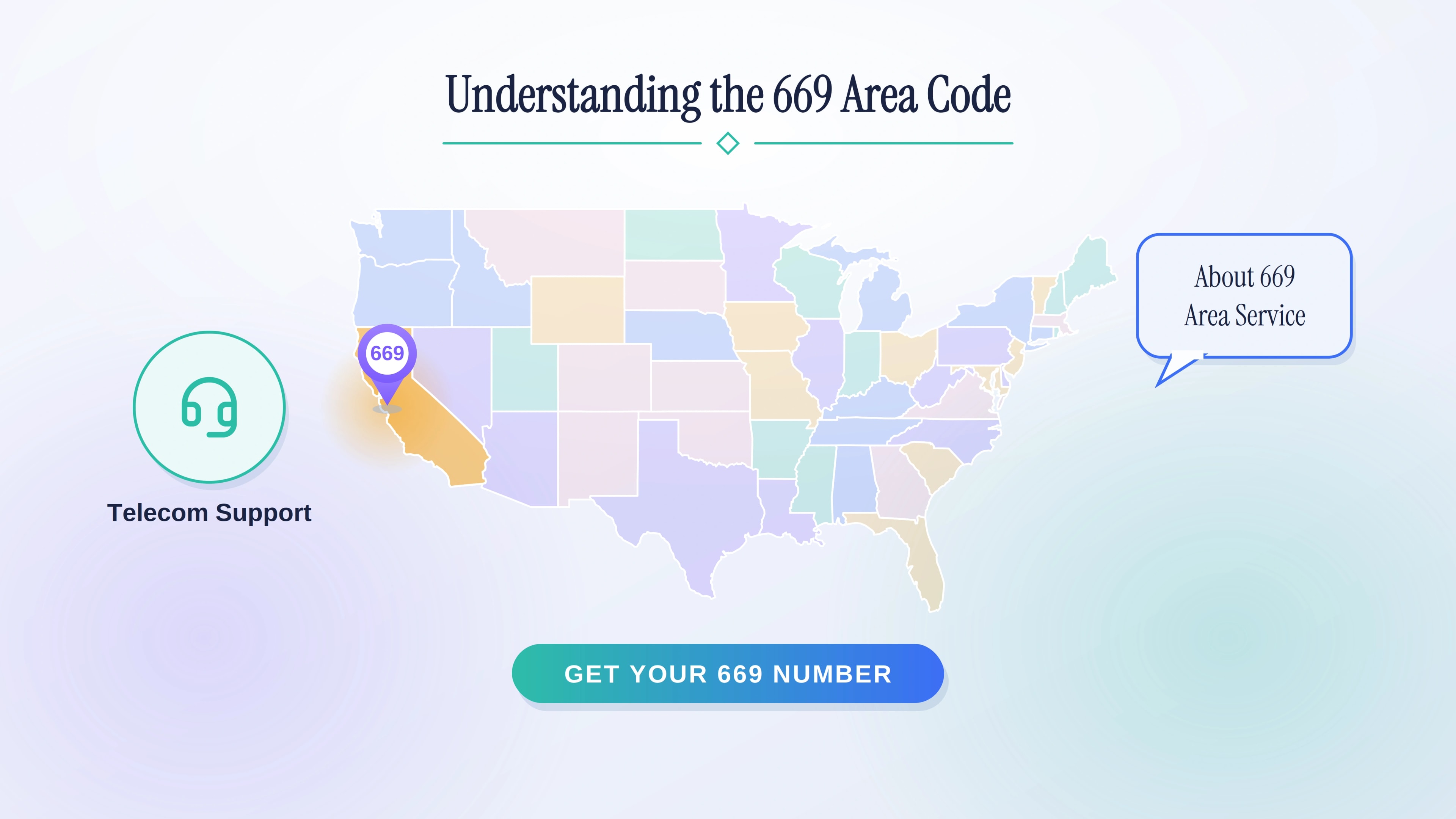 US map with California highlighted and a 669 pin, showing how the overlay serves the Silicon Valley region.
