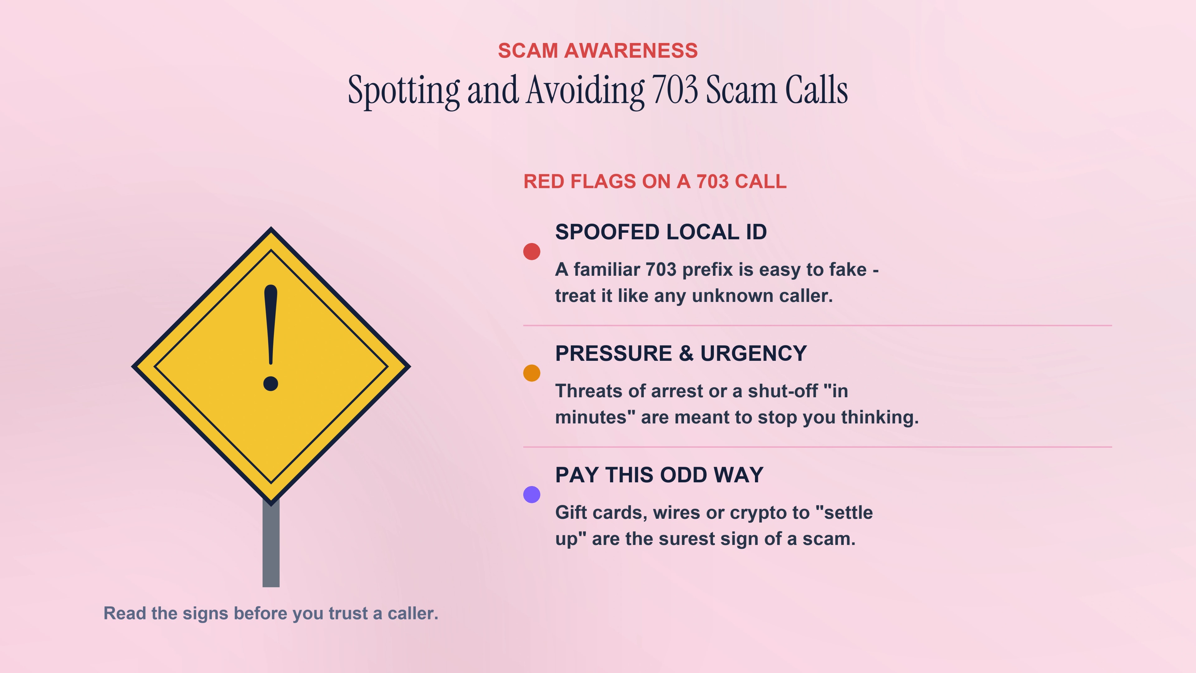 Spotting and avoiding 703 scam calls