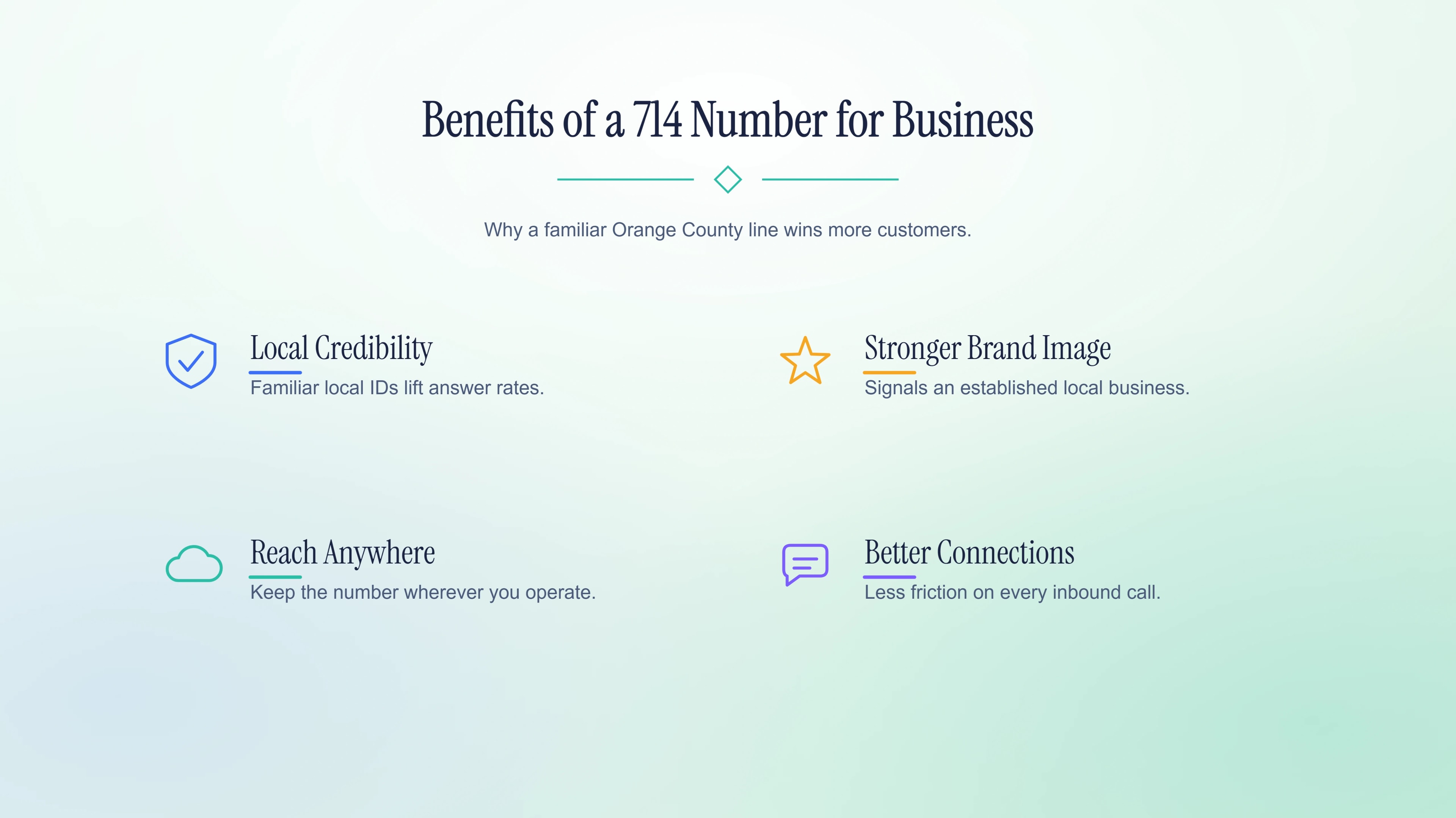 Four business benefits of a local Orange County 714 number.