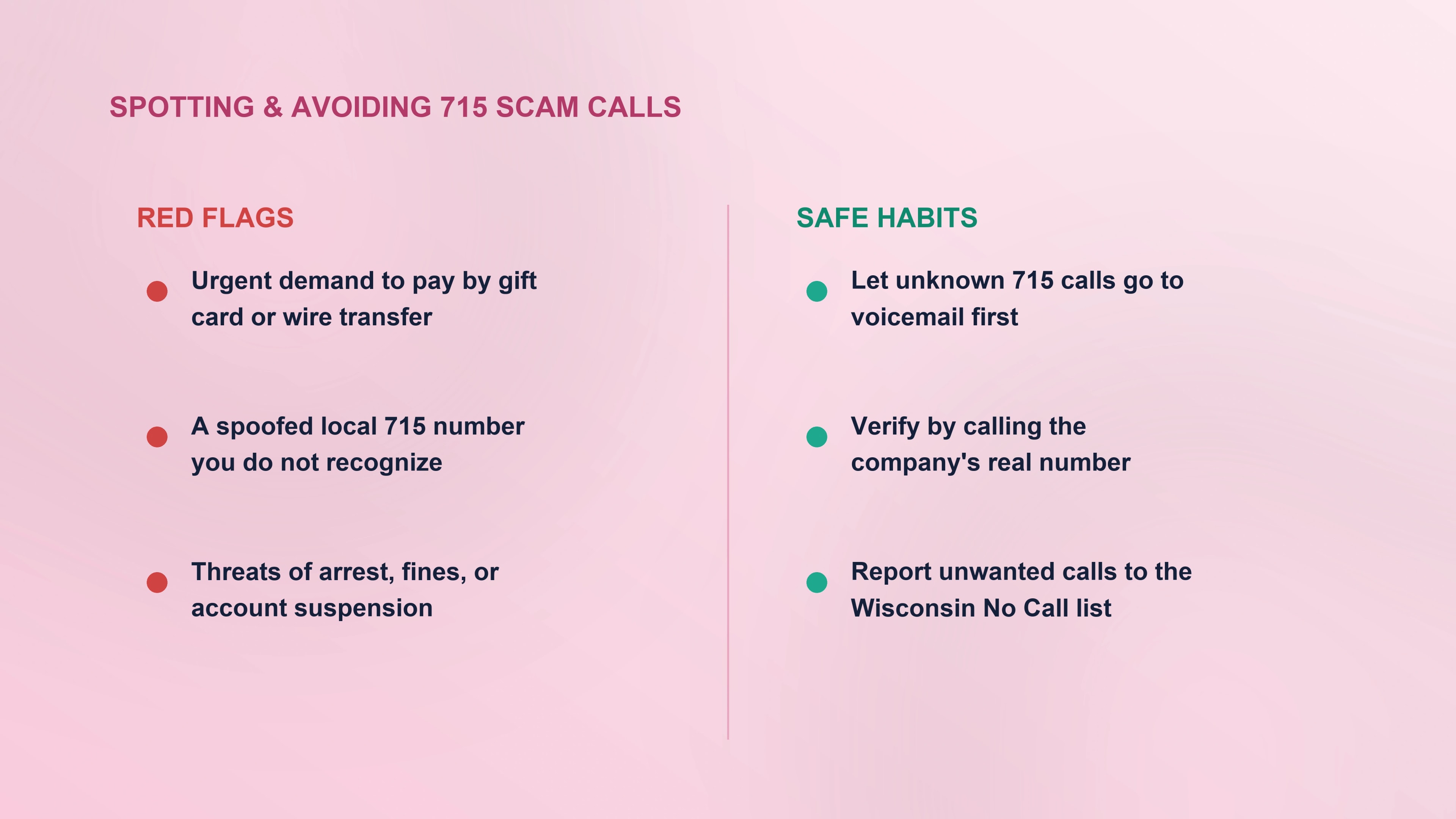 Spotting and avoiding 715 scam calls