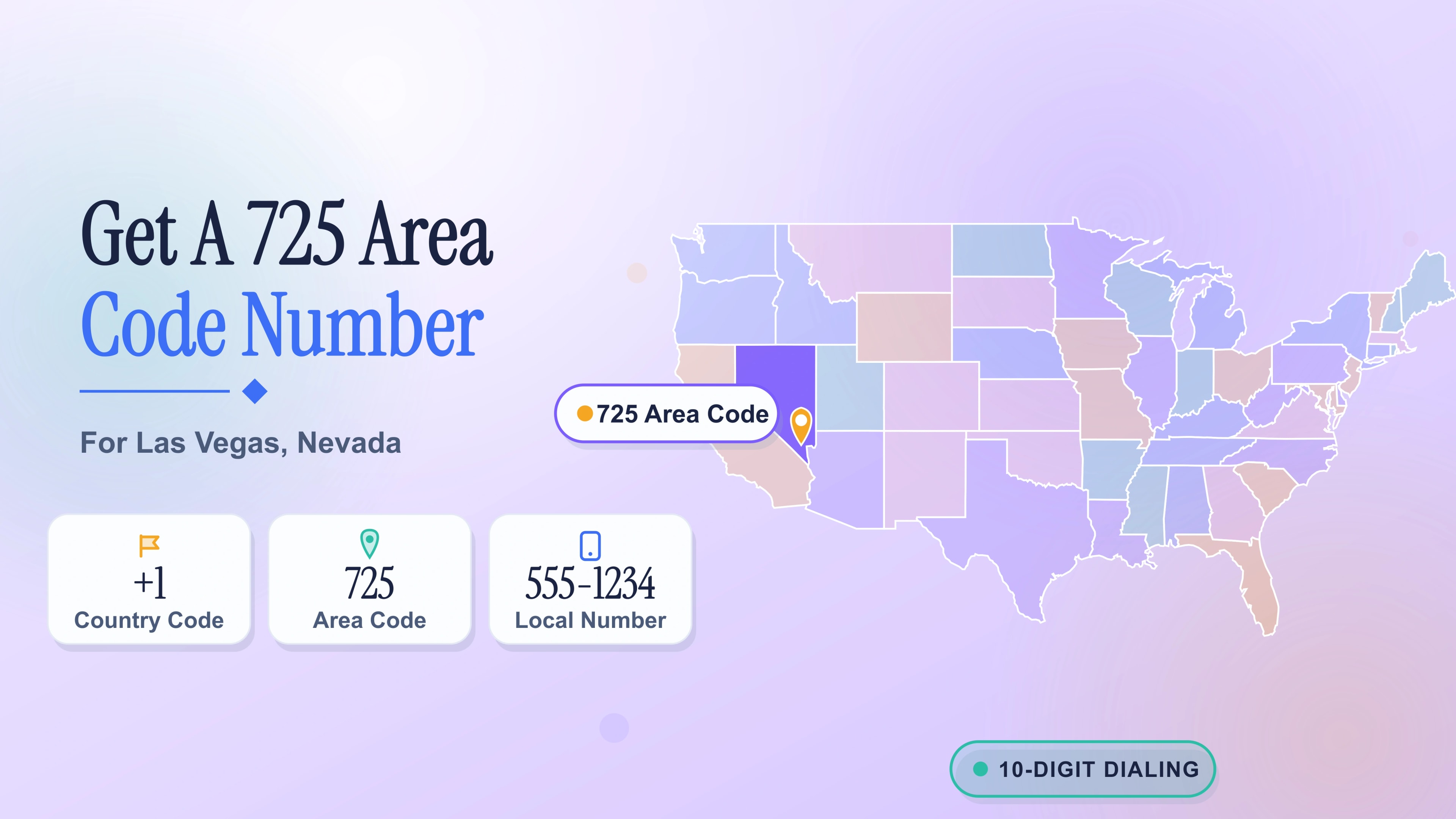 Get a 725 Area Code Number for Las Vegas, Nevada