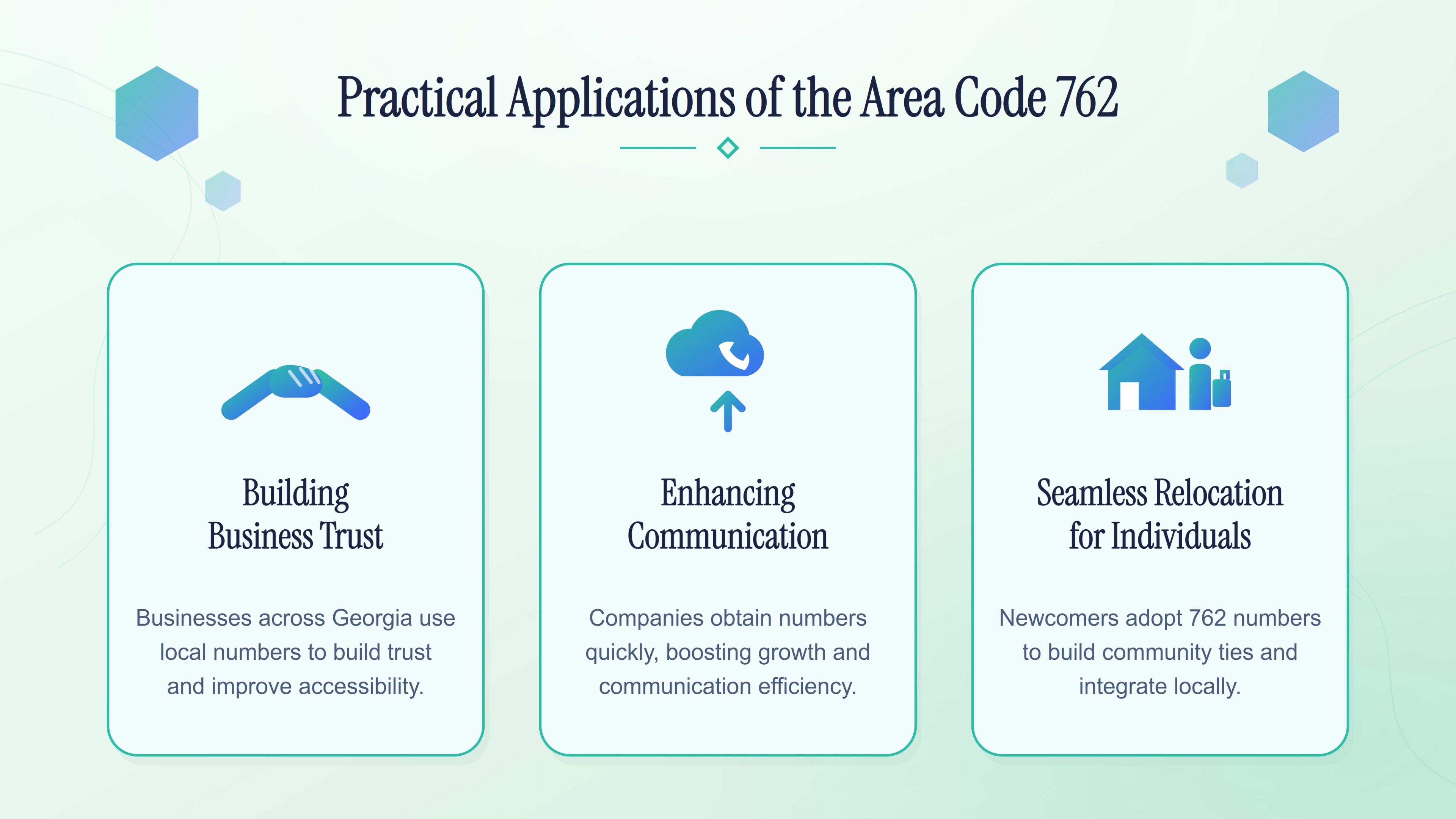 Practical applications of the 762 area code — business trust, customer communication and local market reach in Georgia.