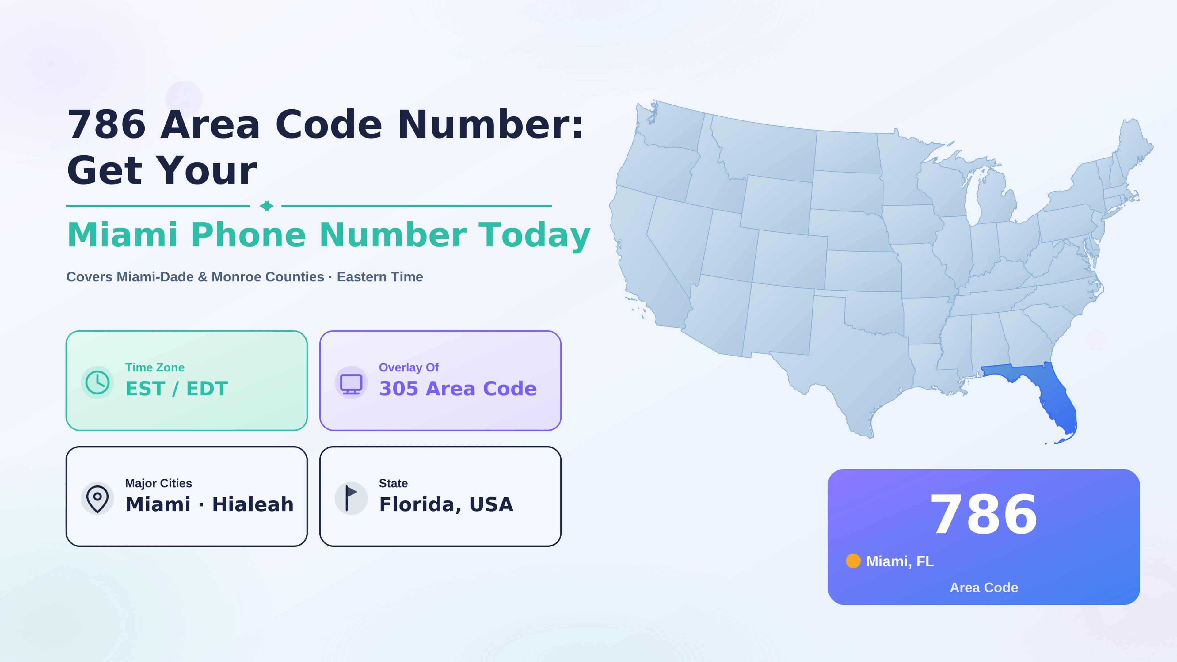 786 Area Code Number: Get Yours for Miami Calls & Business