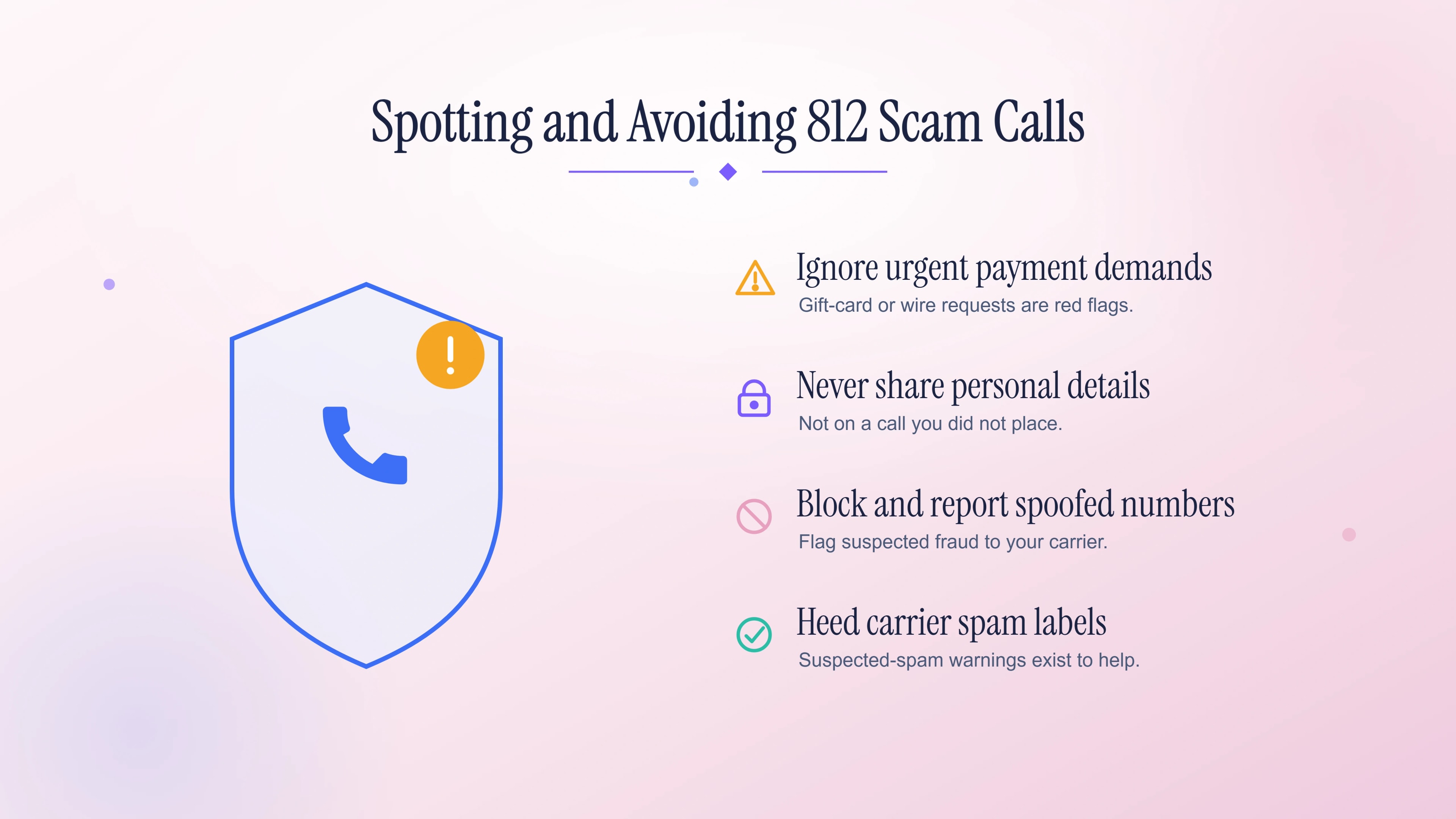 Safety tips for spotting and avoiding spoofed local scam calls.