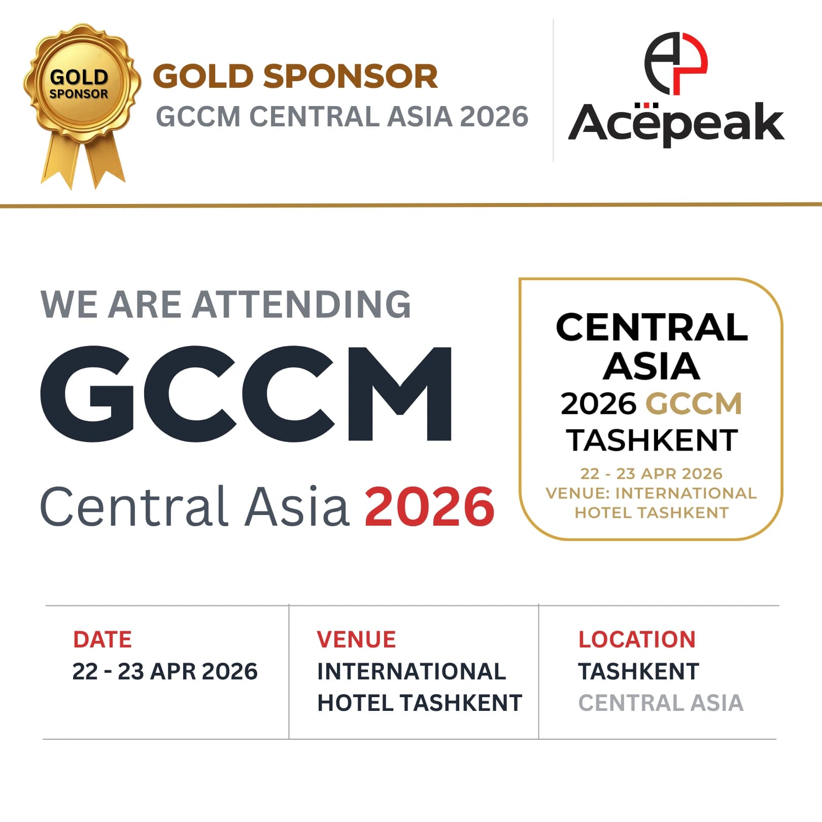 Central Asia 2026 GCCM — 22–23 April, 2026, Tashkent, Central Asia