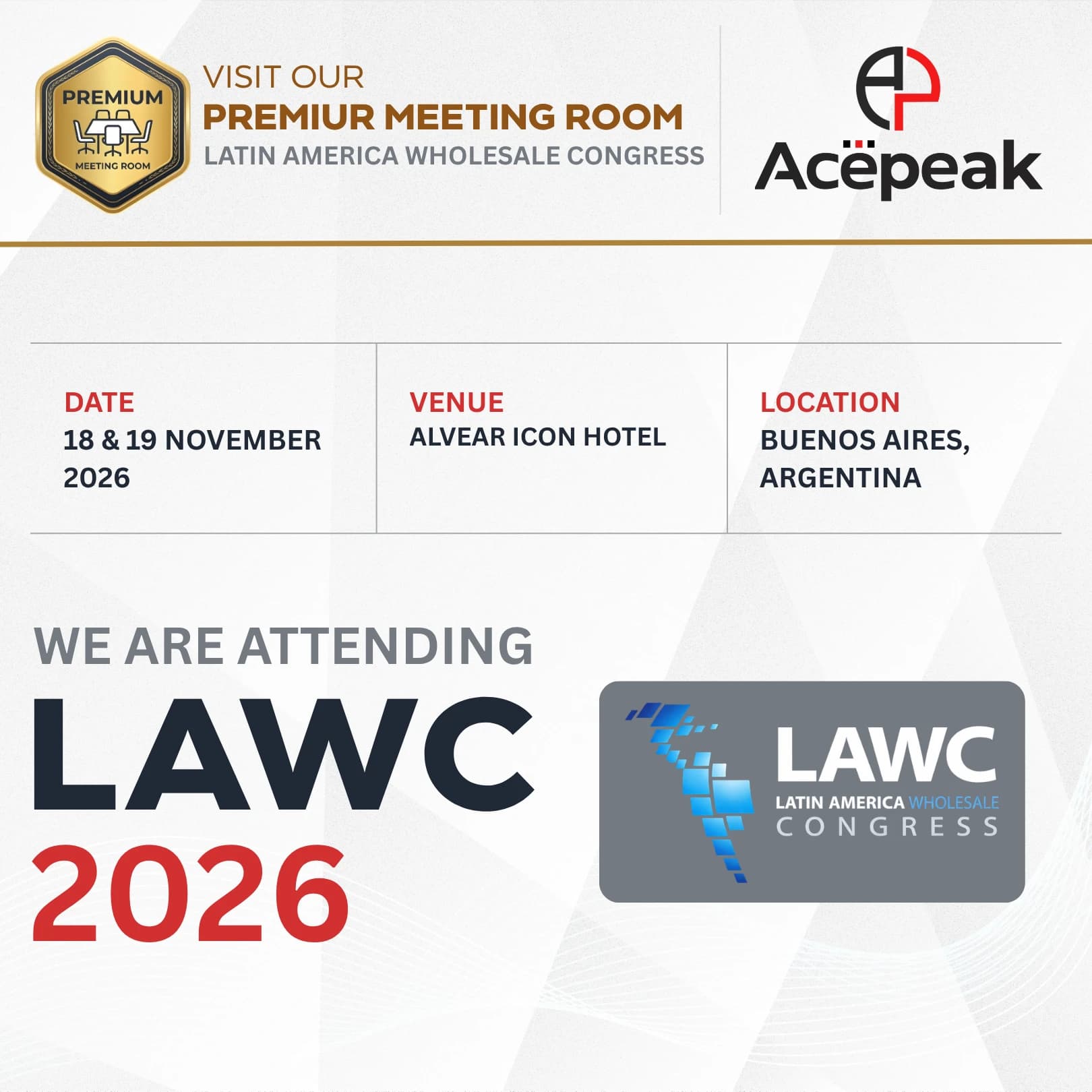 LAWC 2026 – Latin America Wholesale Congress — 18–19 November, 2026, Buenos Aires, Argentina