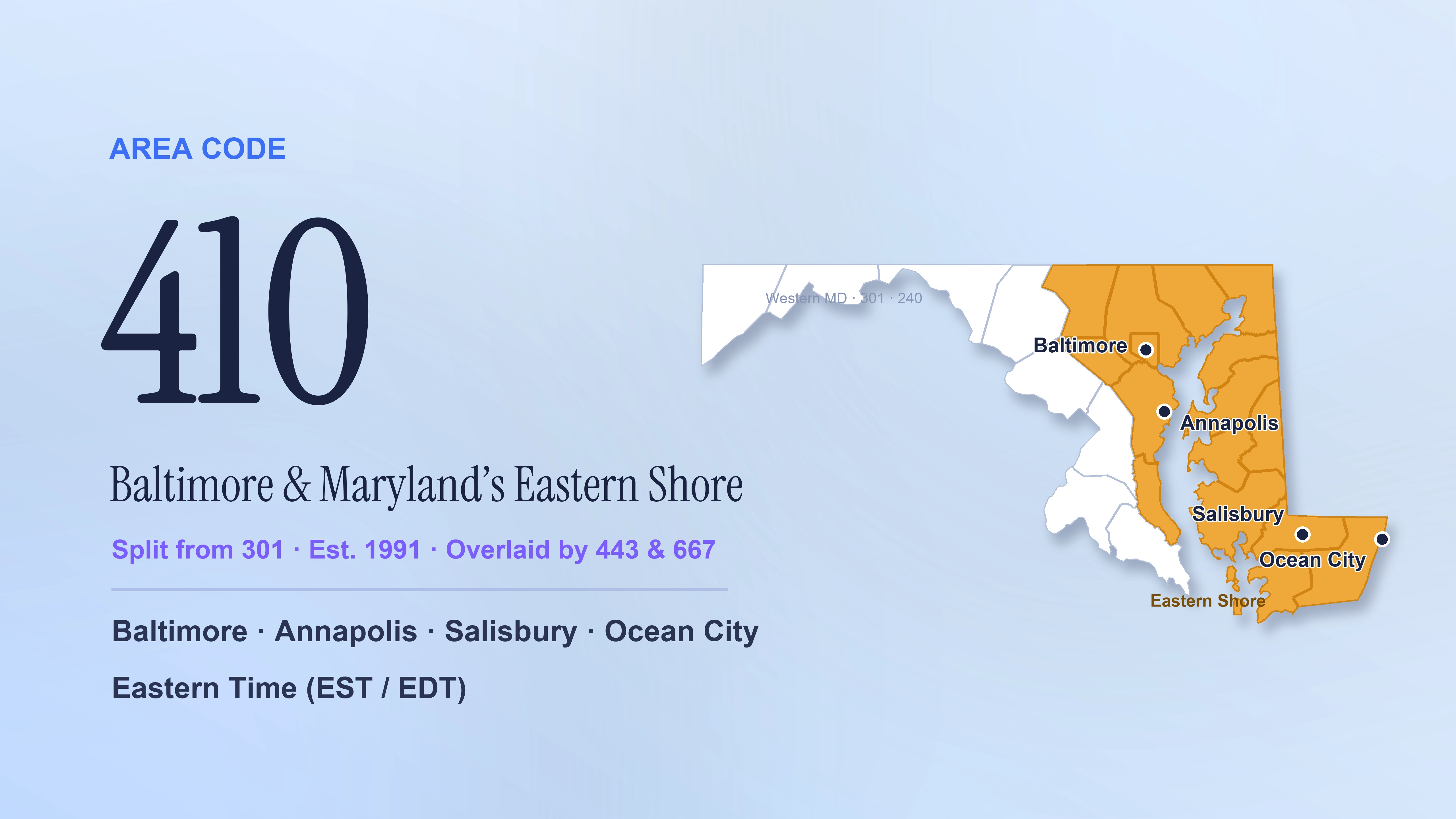 410 Area Code Guide: Baltimore & Maryland's Eastern Shore