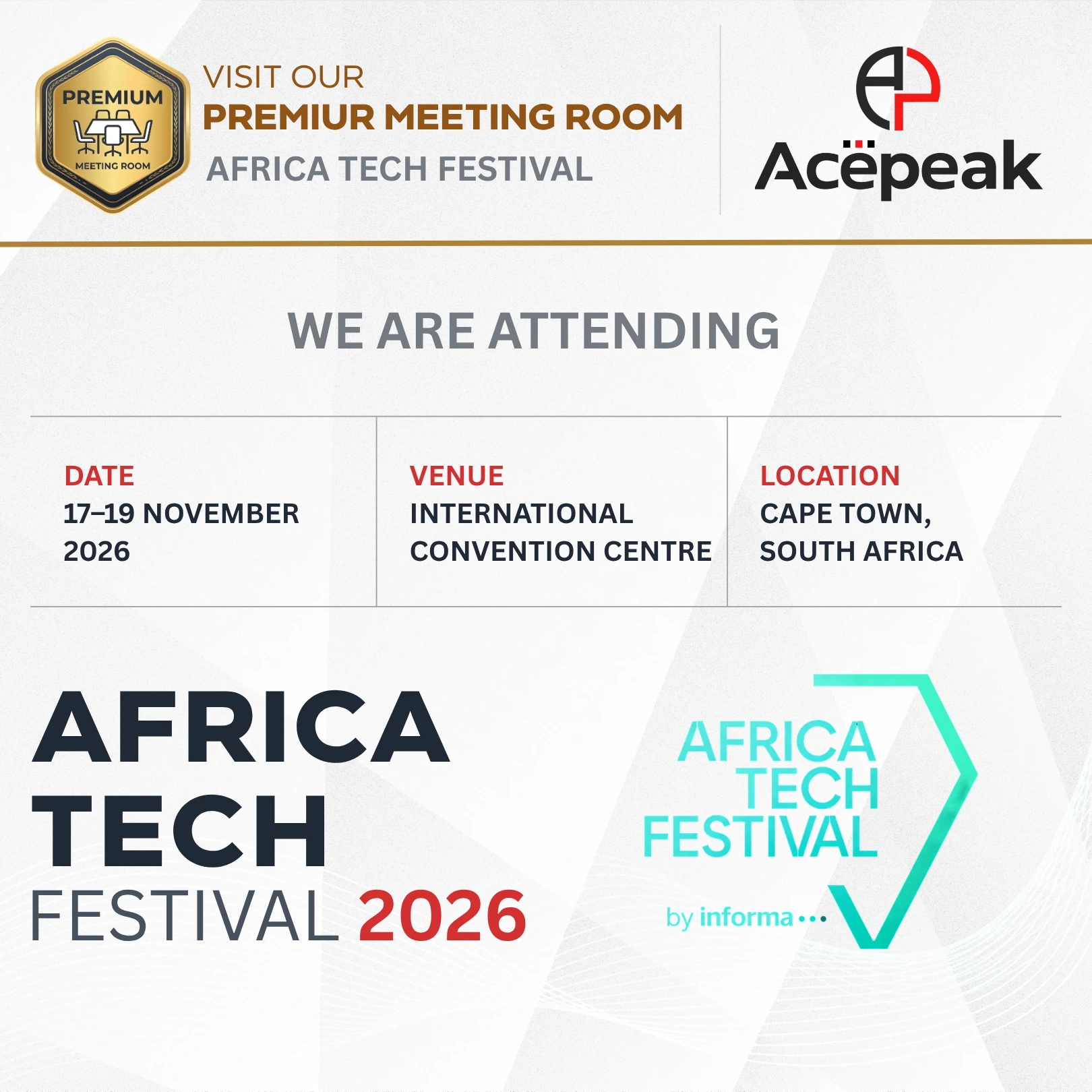 Africa Tech Festival 2026 — November 17–19, 2026, Cape Town
