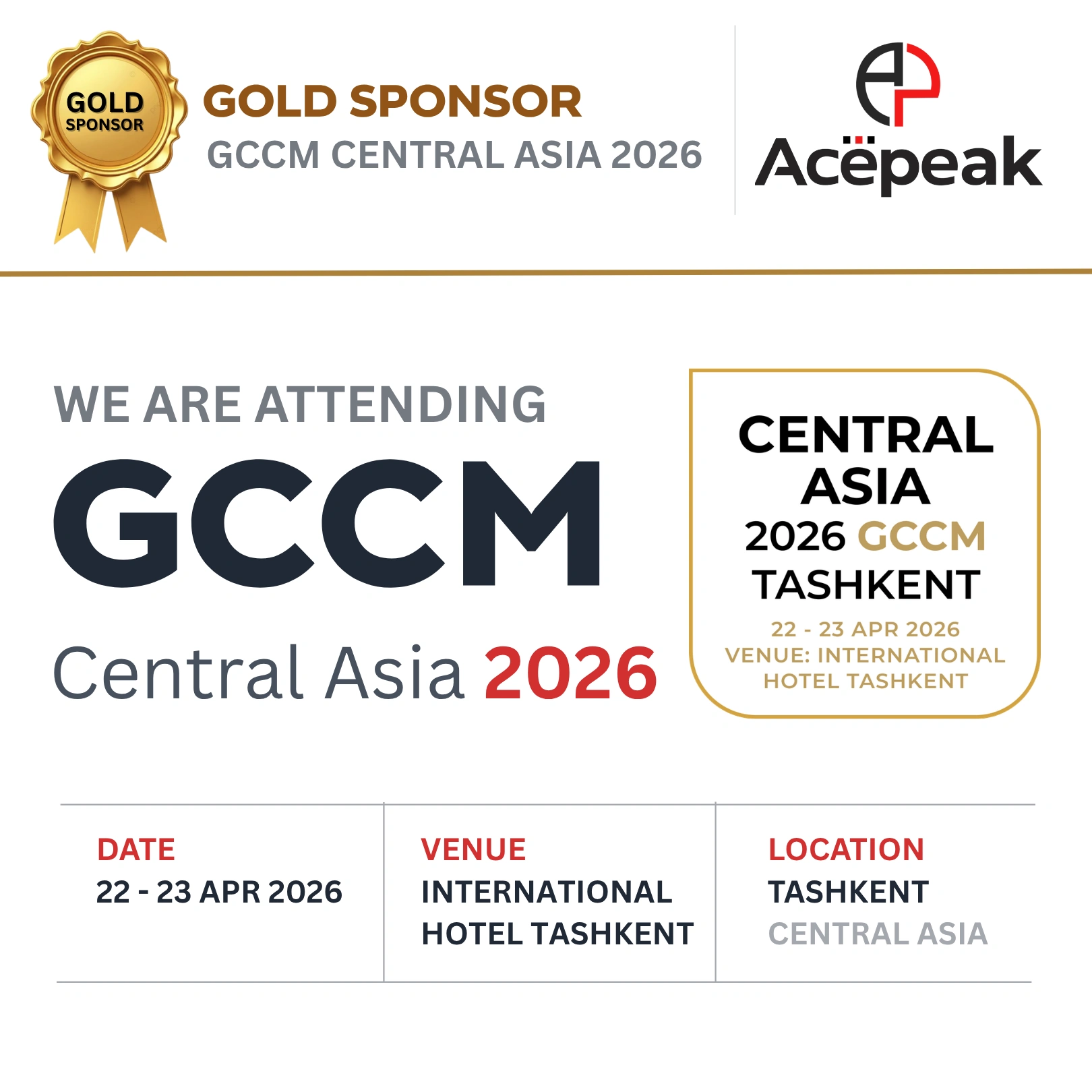 Central Asia 2026 GCCM — April 22–23, 2026, Tashkent